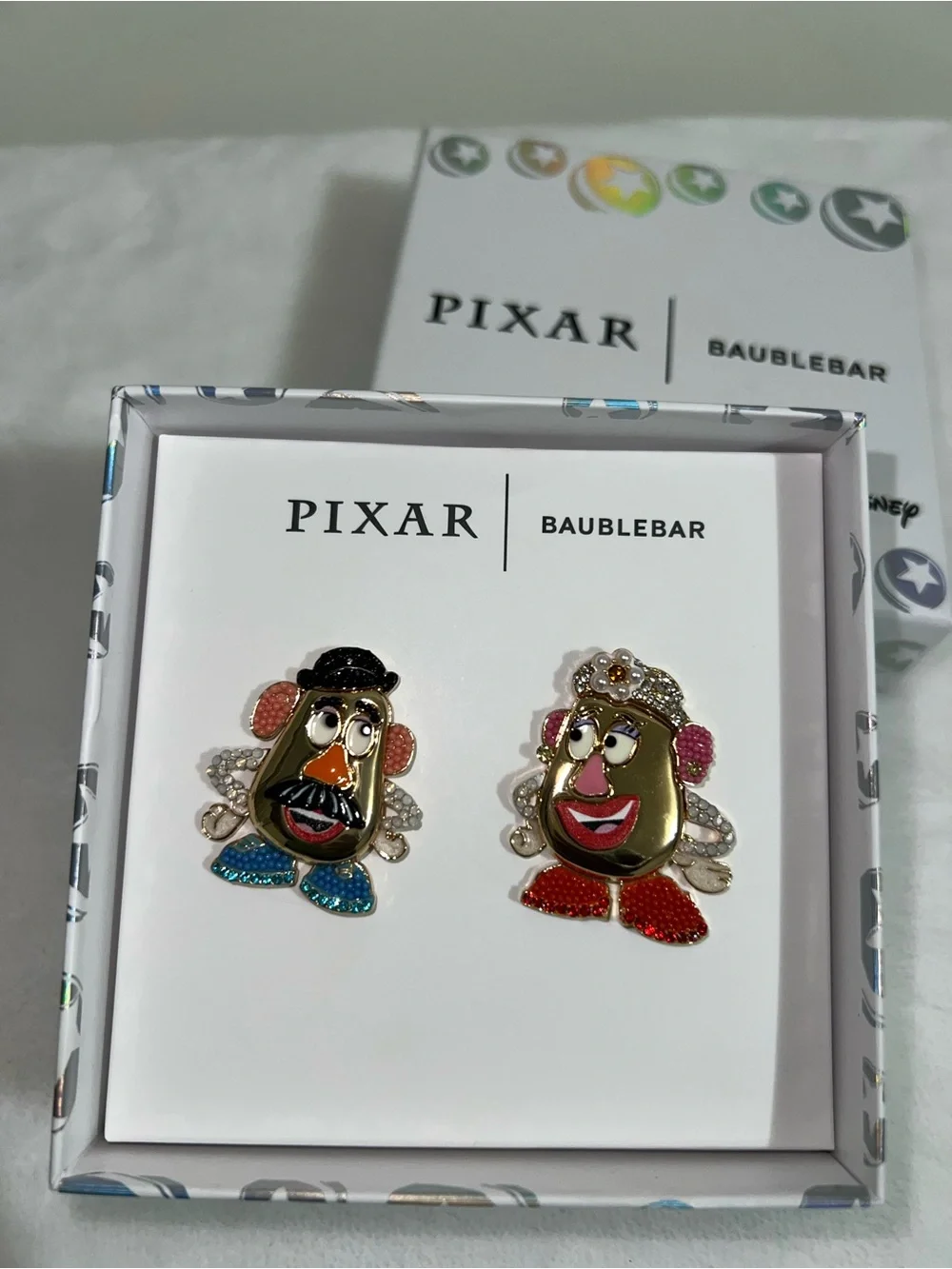 Disney Pixar Mr. & Mrs. Potato Head Kids Earrings - Gold, Red, Blue, Black, Pink
